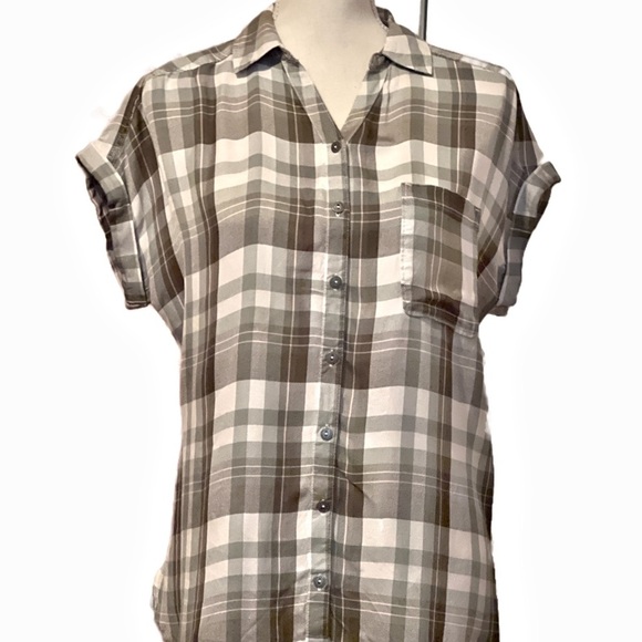 Sonoma Tops - Sonoma Cream Button Down Top with Notched Collar